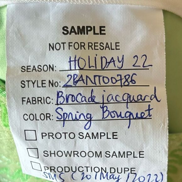 Rare A.L.C. Green Dress Pants Mid Waist Straight Leg Patterned Size S - Picture 11 of 11